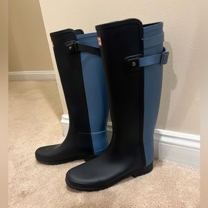 Two tone blue Hunter Rain Boots